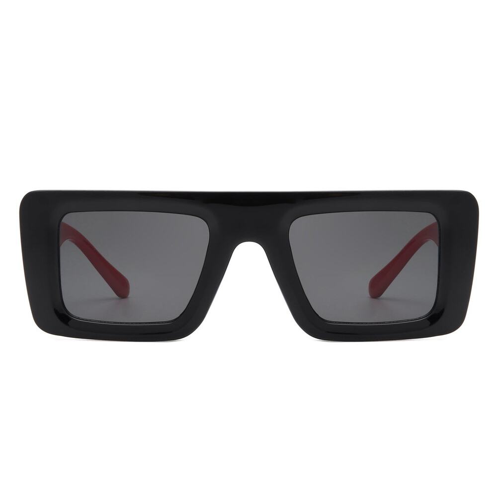 Luxury Black & Gray Square Sunglasses Unisex Classy Exotic - Picture 2 of 3